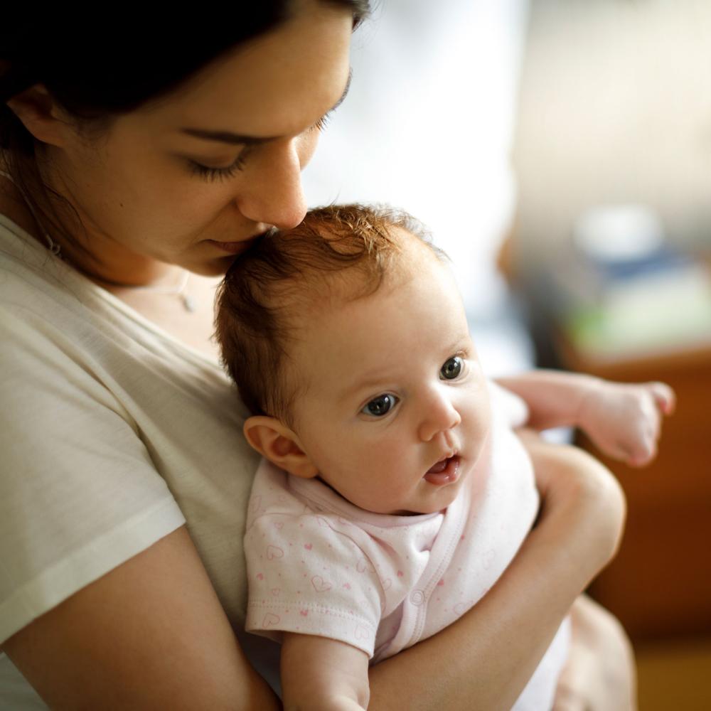 Woman holding baby