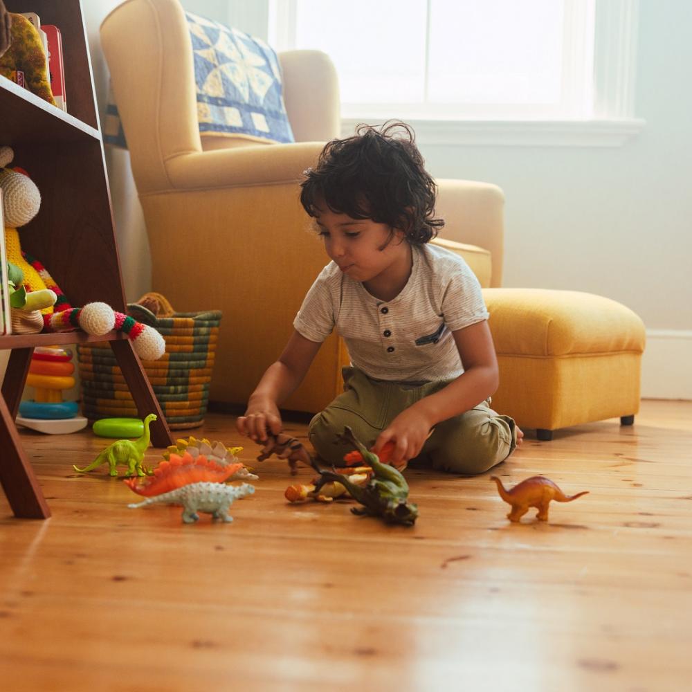 Child playing with toys