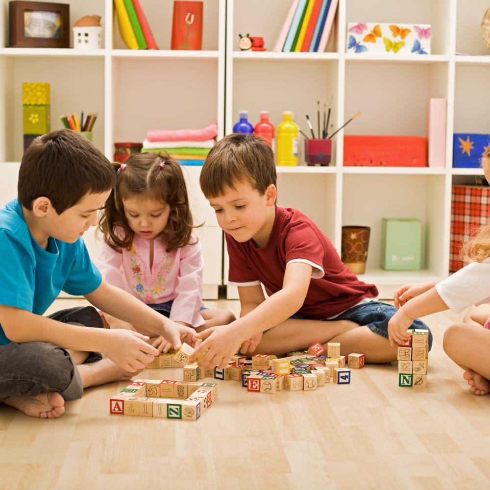 Children playing with toys